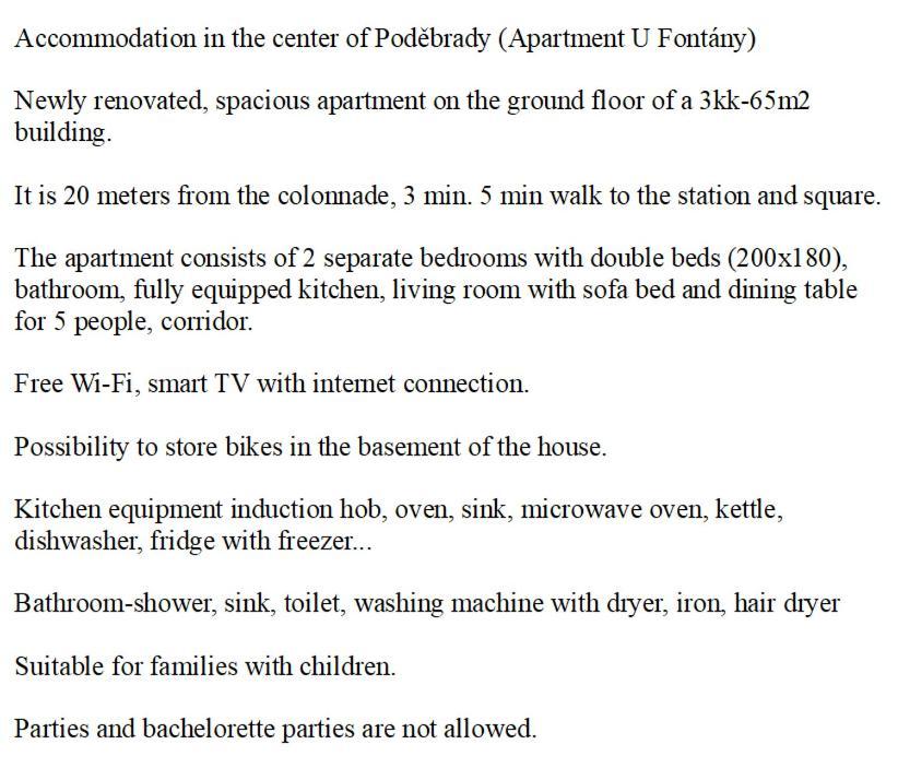 Apartman U Fontany Podebrady Luaran gambar